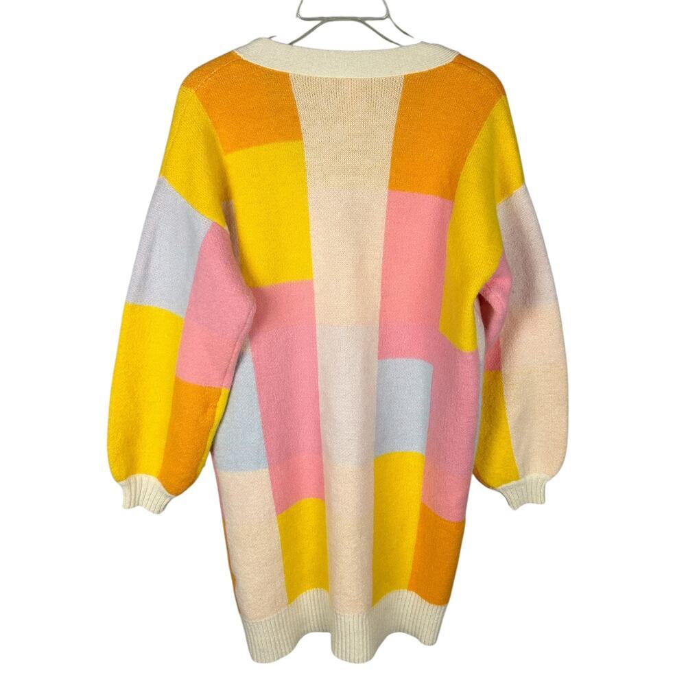 Anthropologie Amadi Long Sleeve Pastel Colorblocked Button Front Cardigan XS - Picture 4 of 7